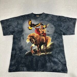 The Mountain Indian Warrior Art Tie Dye Shirt Mens Size XXL